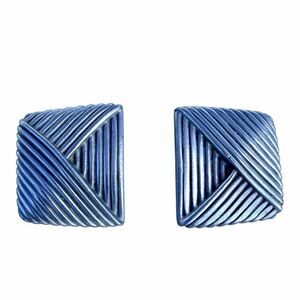 Robin Kahn Vintage Silver Tone Geometric Clip On Earrings